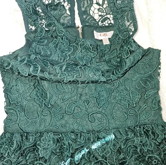 Gianni Bini Gb girls emerald lace dress Size 8 Youth Girl's - Picture 2 of 3